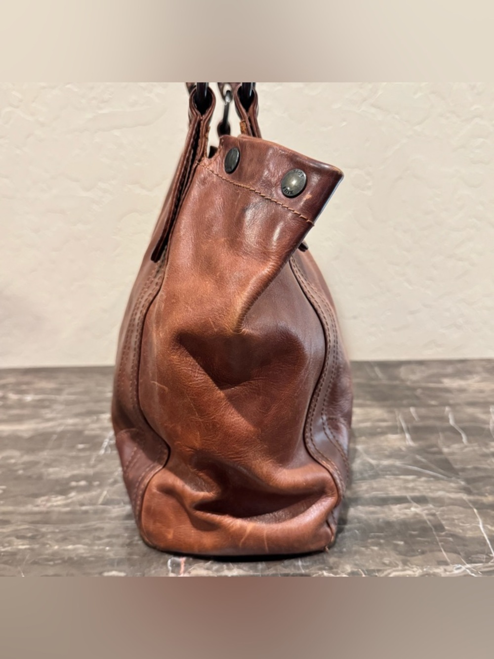 Frye Melissa Brown Leather Tote Bag - Picture 4 of 14